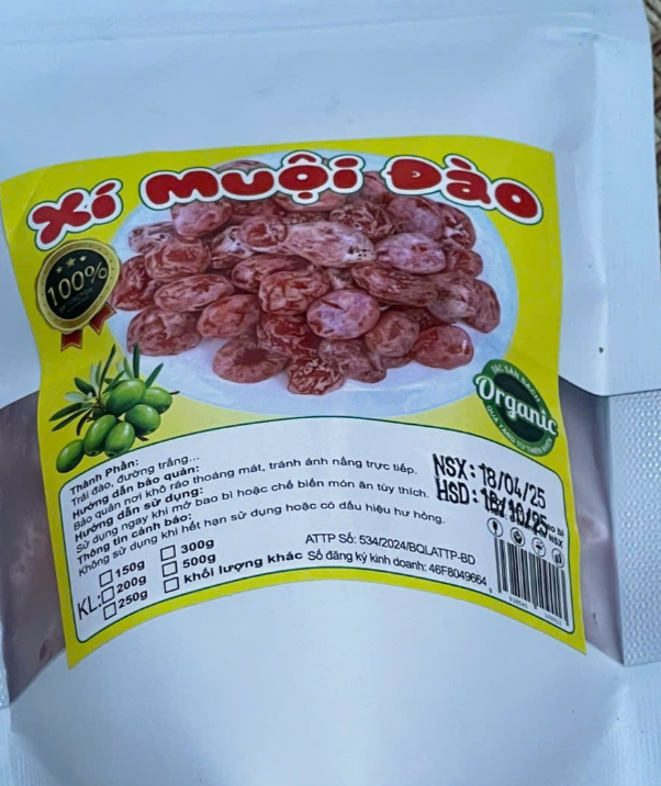Xí muội đào Organic 500g